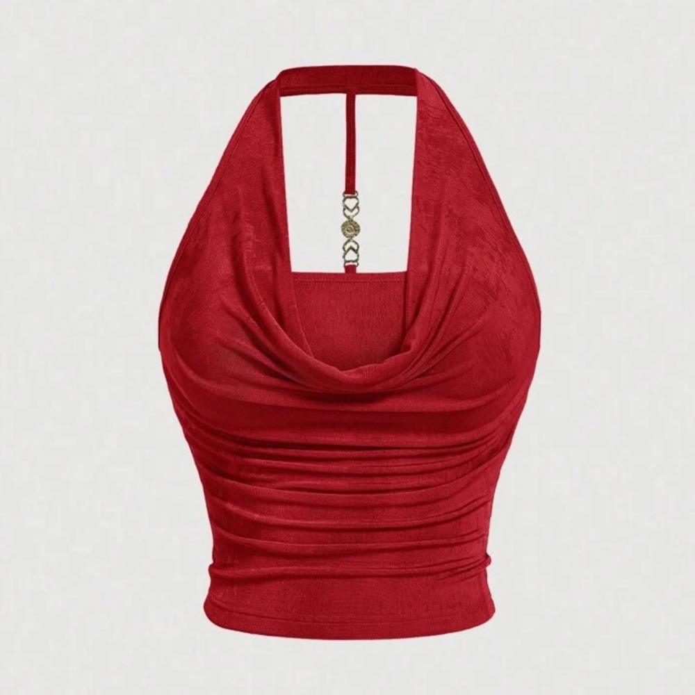 SHEIN Red Halter Tank Top